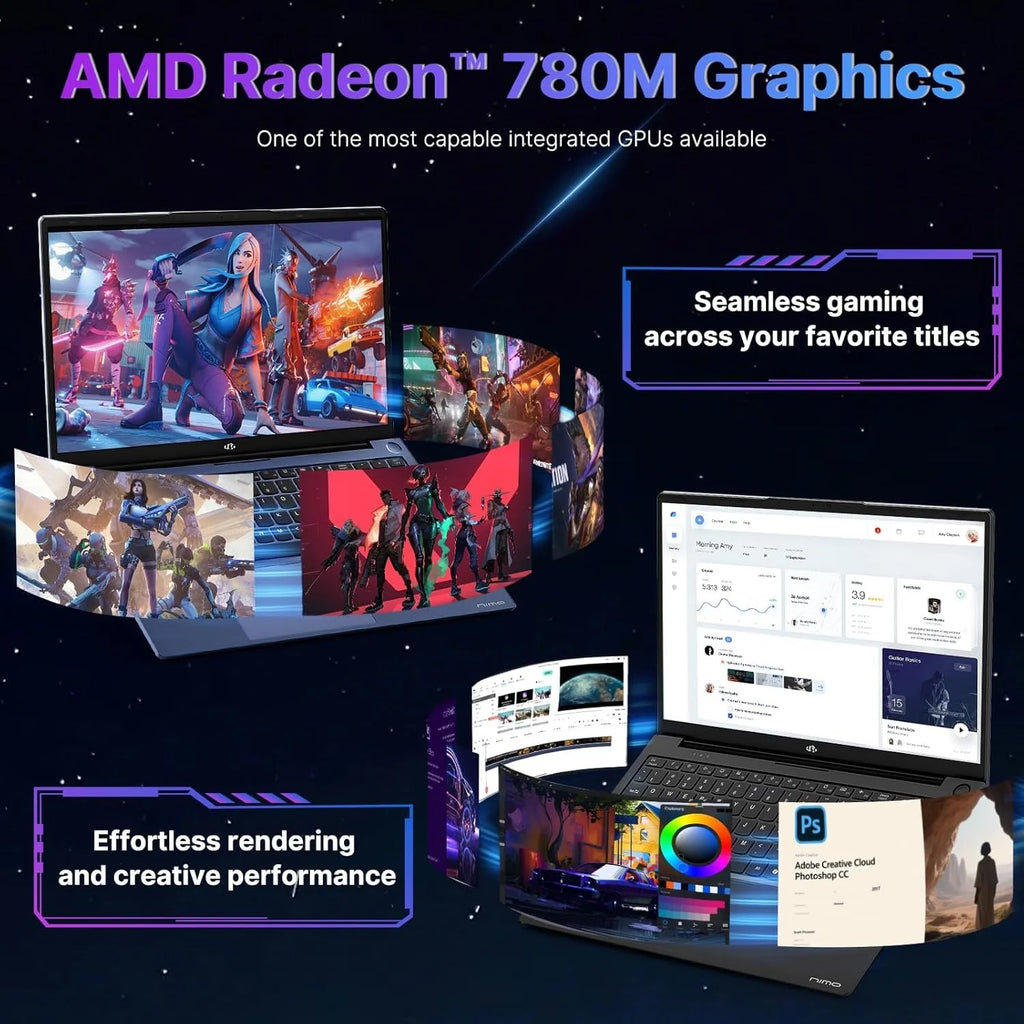 Gaming Laptop 17.3" Ryzen 9 8945HS,32GB RAM, 2TB SSD, Radeon 780M Graphics, PD 100W Type-C 4.0, AI&VR Ready Copilot+ PC, Backlit Keyboard Fingerprint