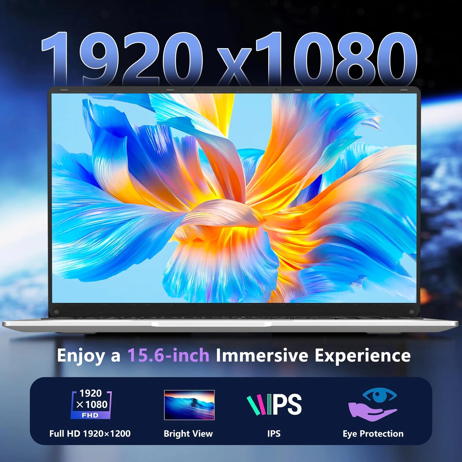 15.6-Inch Windows 11 Laptop with Intel Celeron, 8GB RAM, 256GB Storage for Students & Business