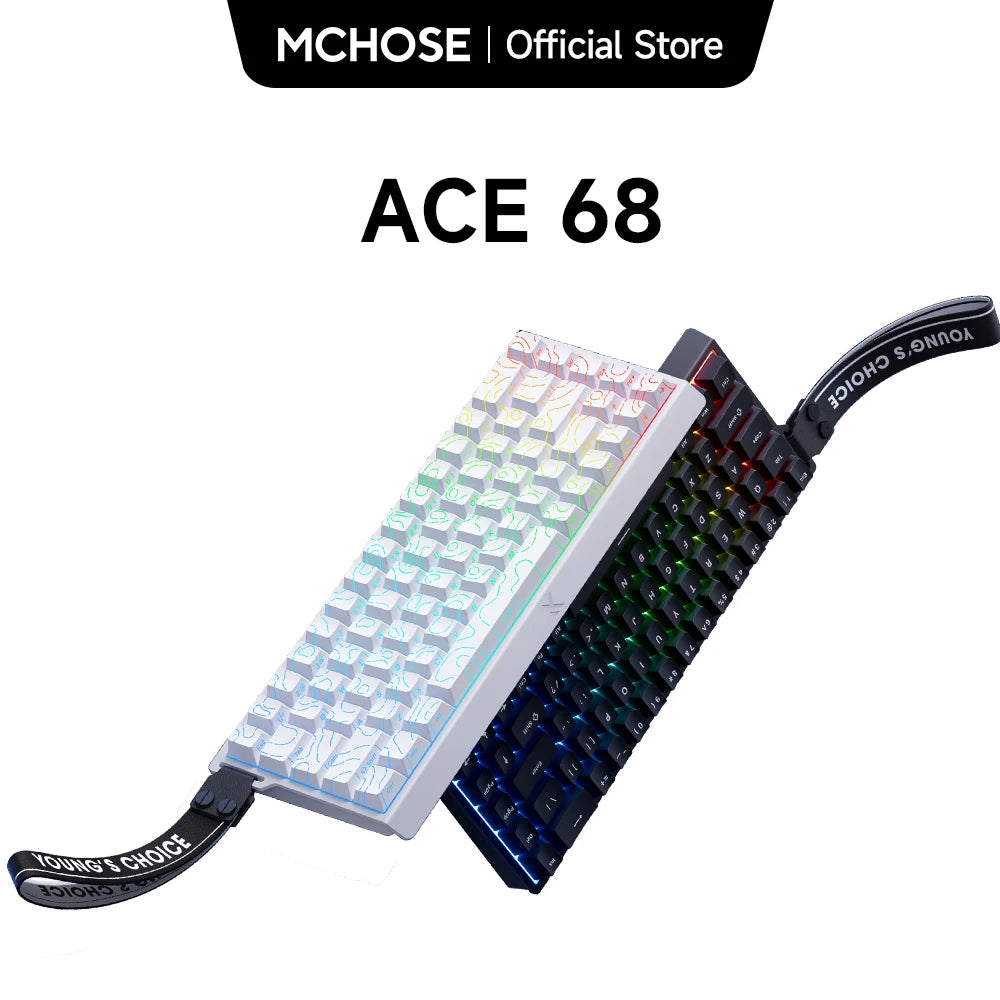 MCHOSE ACE 68 Magnetic Switch Gaming Keyboard Hall Effect Rapid Trigger Programmable RGB 8K Hz DKS/MT/TGL/RS/SOCD Keyboard