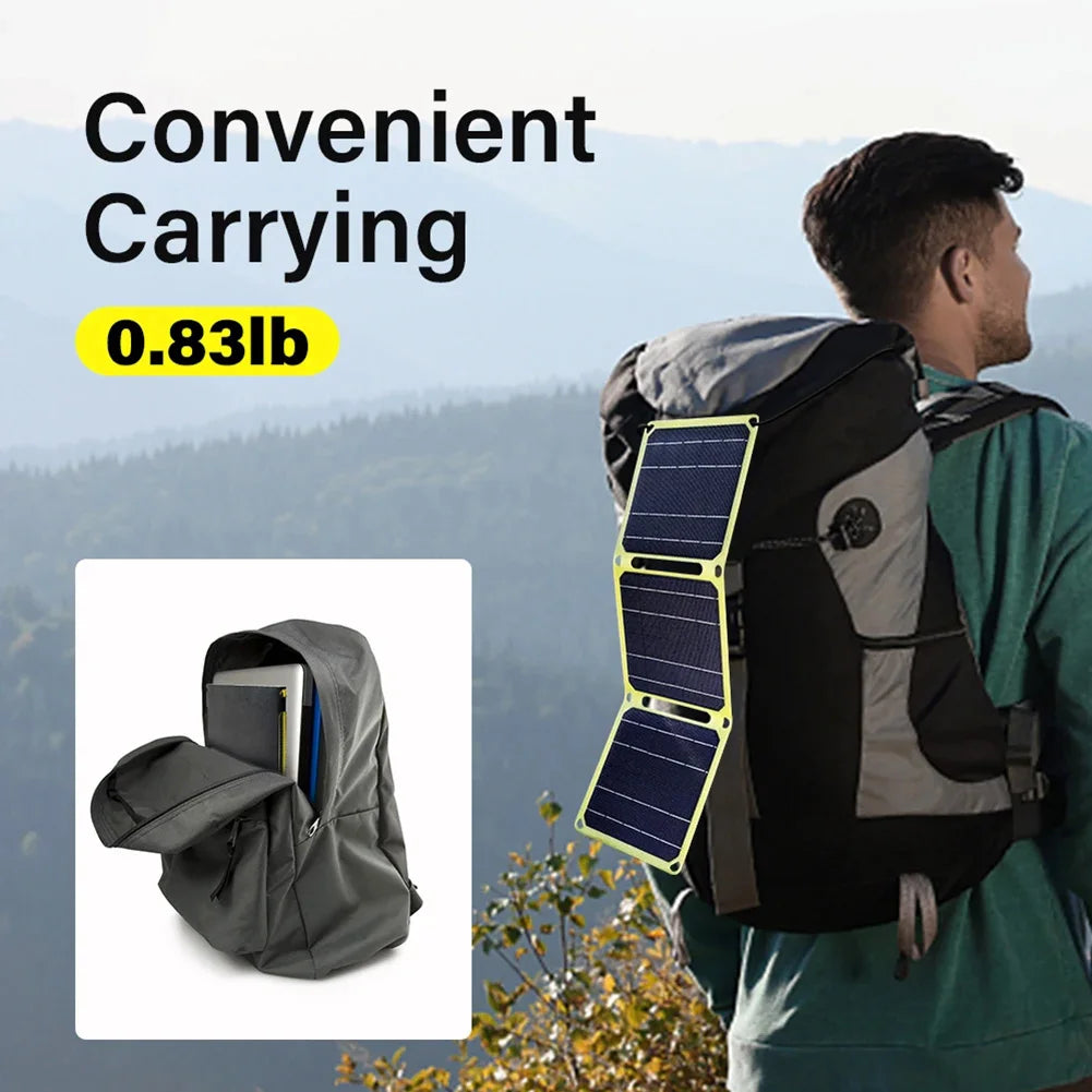 ​30W/40W 5V Portable Solar Panel Battery Phone Charger Foldable Mobile Power Bank Charger for Cell Phone Power Banks Flashlight