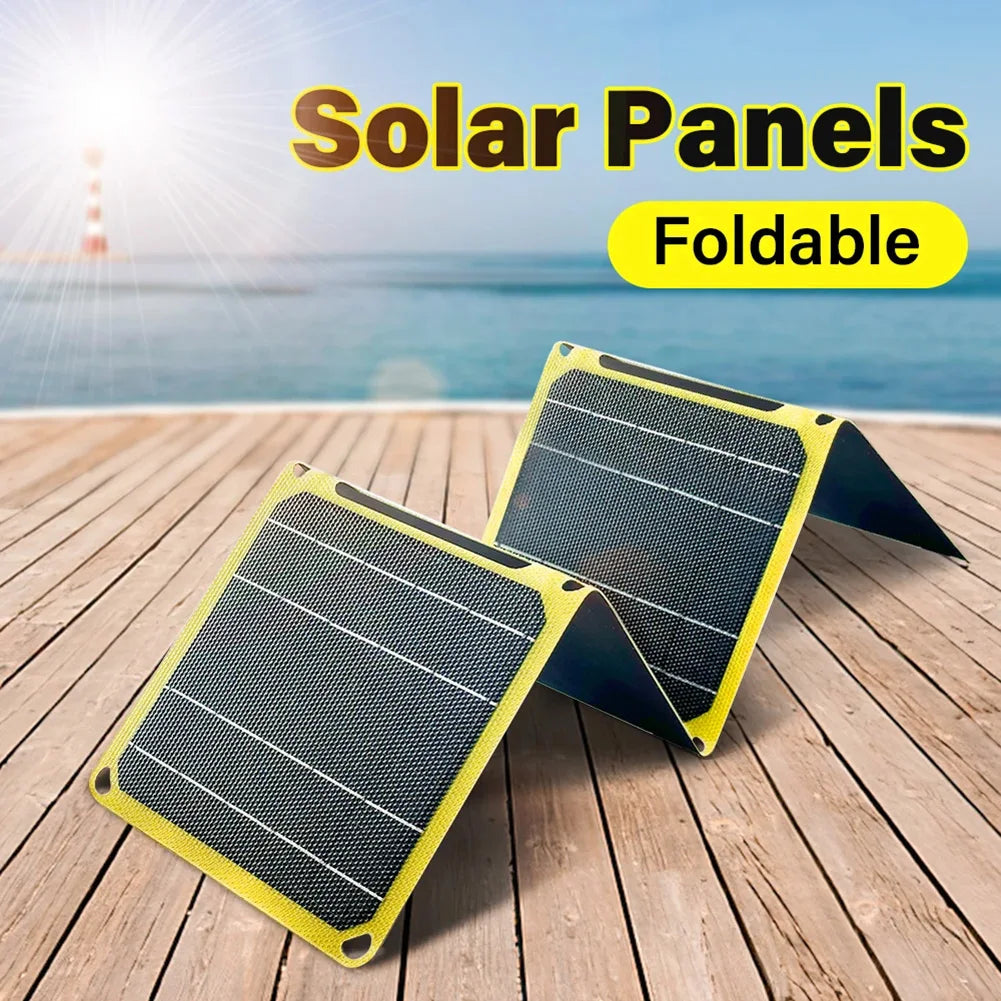​30W/40W 5V Portable Solar Panel Battery Phone Charger Foldable Mobile Power Bank Charger for Cell Phone Power Banks Flashlight