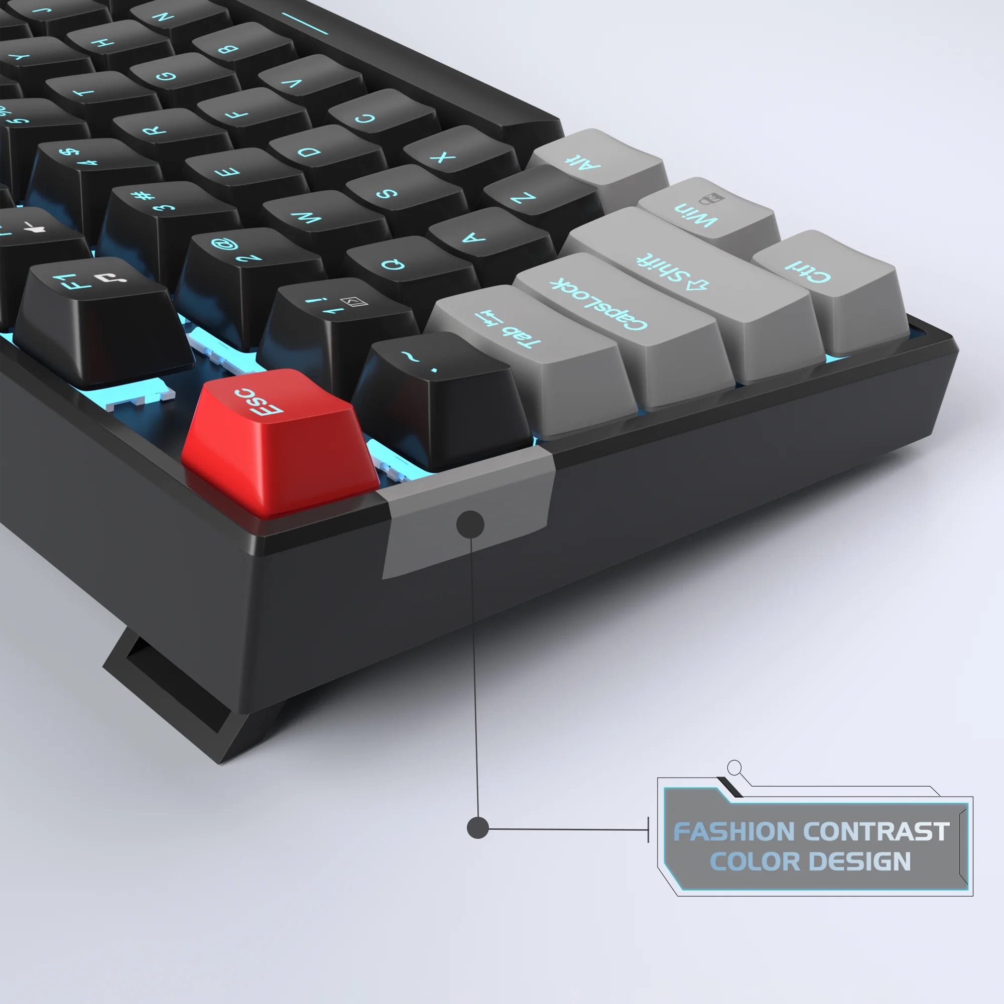75% Mechanical Gaming Keyboard, Blue Switch, LED Blue Backlit, 87 Keys Compact TKL Wired Keyboards