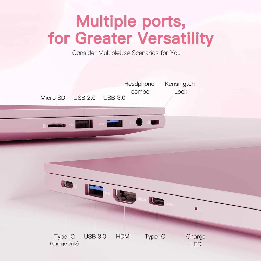 15.6 FHD Laptop Student Laptop 16GB RAM 1TB SSD Intel Pentium Quad-Core N100 Processor (Up to 3.4Ghz) Backlit Keyboard Privacy Camera Fingerprint Wifi 6 BT5.2 Business-Laptop Windows 11 Laptop-Pink