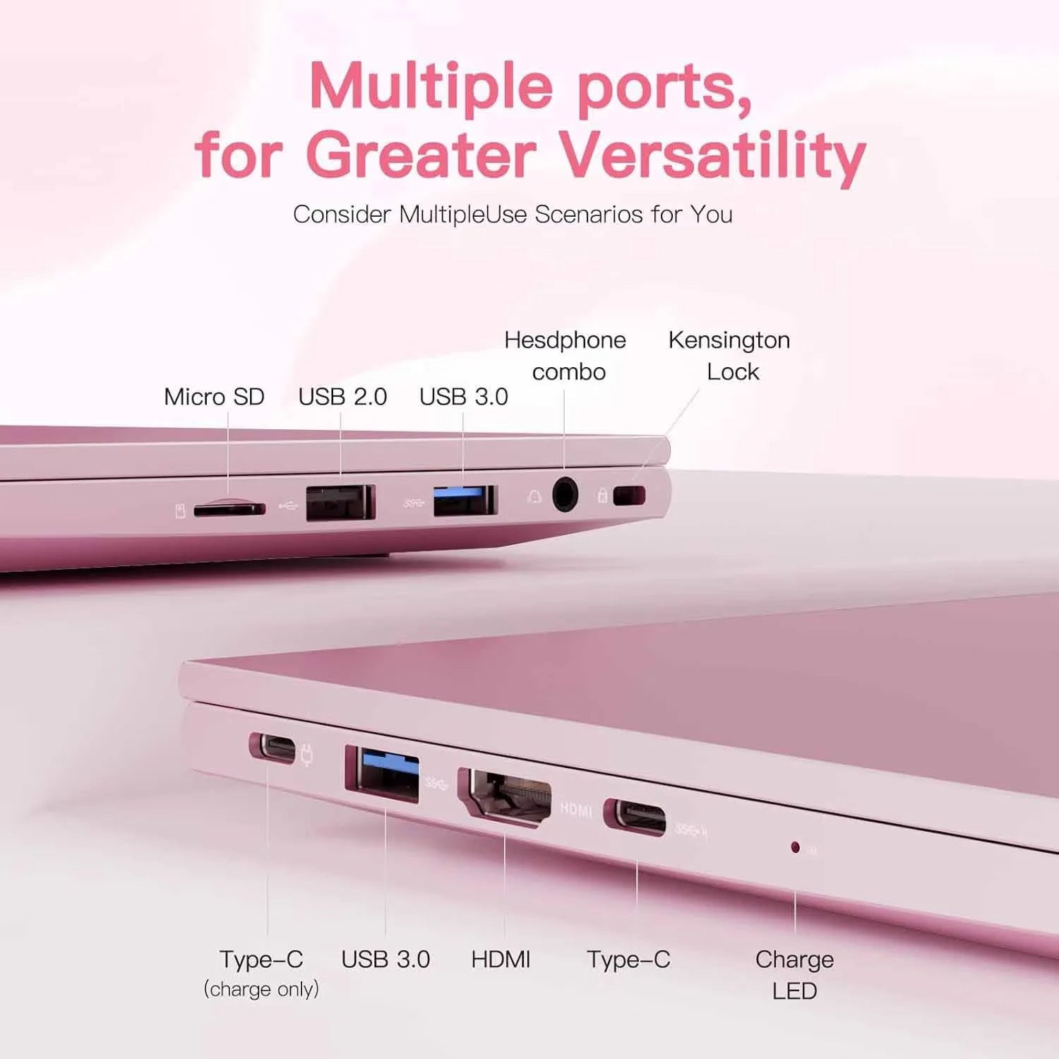 15.6 FHD Laptop Student Laptop 16GB RAM 1TB SSD Intel Pentium Quad-Core N100 Processor (Up to 3.4Ghz) Backlit Keyboard Privacy Camera Fingerprint Wifi 6 BT5.2 Business-Laptop Windows 11 Laptop-Pink